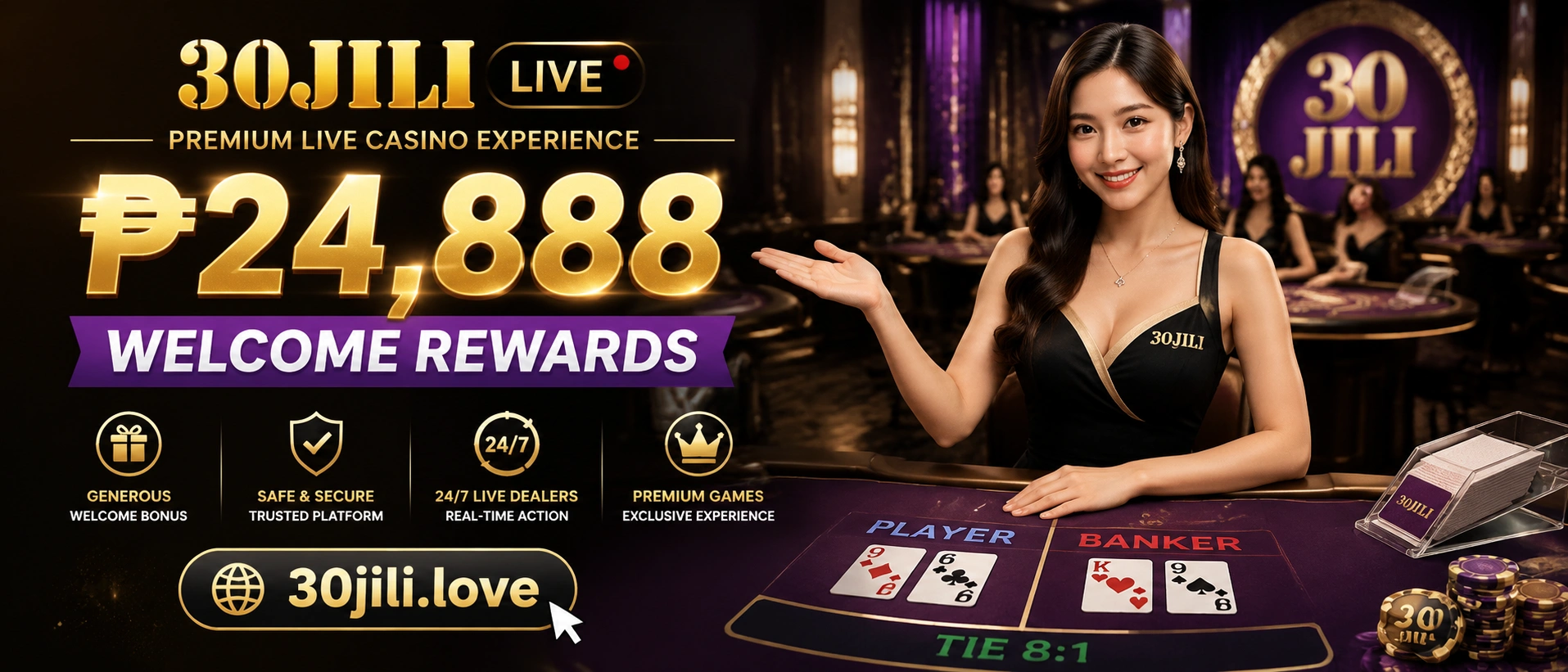 Live baccarat table